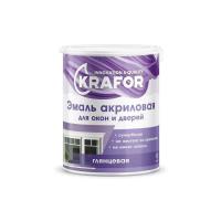 Фото эмаль акриловая krafor белая, для окон и дверей, 1,0 кг  от интернет-магазина Аманд