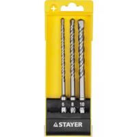 Набор сверл по бетону 6-8-10 мм SDS-Plus, 3шт, STAYER
