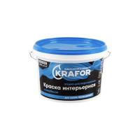 Фото краска латексная интерьерная моющаяся krafor супербелая водно-дисперсионная, 3 кг  от интернет-магазина Аманд