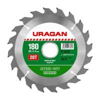 Фото диск отрезной 180 х 30мм 20 зубов по дереву uragan от интернет-магазина Аманд