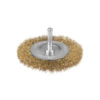 Фото щетка для дрели дисковая mirax витая стальная латунированная проволока 0,3 мм, 100 мм  от интернет-магазина Аманд