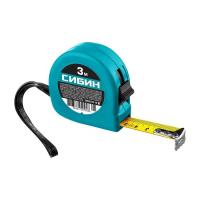 Фото рулетка измерительная  3 м х 16 мм, пластик.корпус, сибин от интернет-магазина Аманд