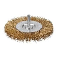 Фото щетка для дрели дисковая mirax витая стальная латунированная проволока 0,3 мм, 75 мм  от интернет-магазина Аманд