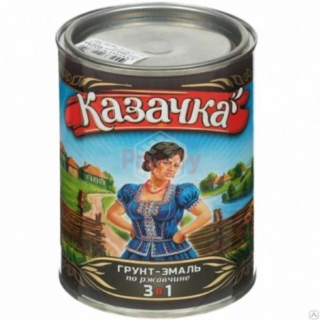 Фото грунт-эмаль по ржавчине "казачка" черная, 1,9 кг от интернет-магазина Аманд