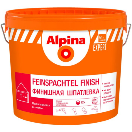 Фото шпатлевка белая alpina expert finish, 15 кг от интернет-магазина Аманд