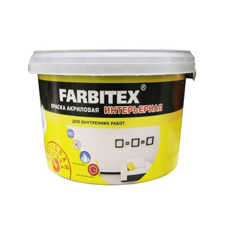 Фото краска акриловая интерьерная farbitex, 13 кг  от интернет-магазина Аманд