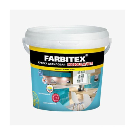 Фото краска акриловая моющаяся farbitex, 1,1 кг от интернет-магазина Аманд