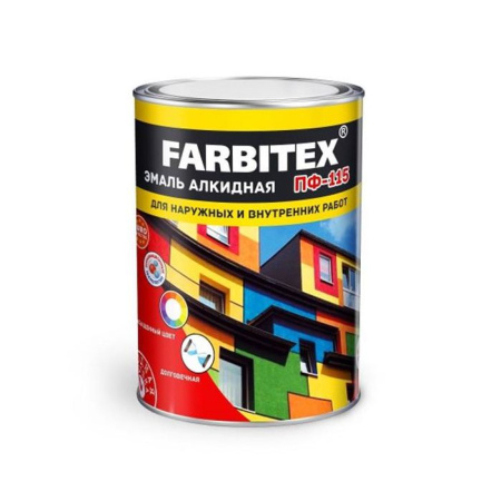 Фото эмаль пф-115 farbitex белая, 0,8 кг  от интернет-магазина Аманд