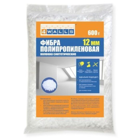 Фото фибра полипропиленовая, 12мм 600гр 4walls от интернет-магазина Аманд