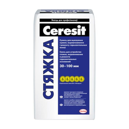 Фото стяжка ceresit, растворная сухая смесь для стяжек (30-100мм), 25 кг    от интернет-магазина Аманд