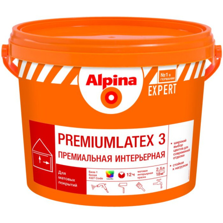 Фото краска моющаяся 13,4кг/9,4л alpina expert база 3 прозр мат от интернет-магазина Аманд