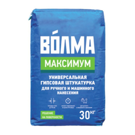 Фото штукатурка гипсовая волма-максимум, 30 кг от интернет-магазина Аманд