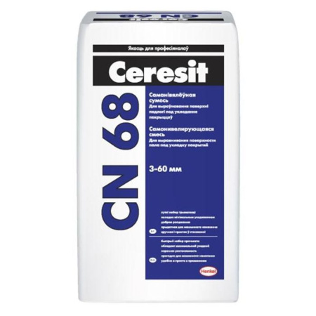 Фото самонивелир гипсоцементный ceresit cn 68 (слой 3-60 мм), 25 кг          от интернет-магазина Аманд