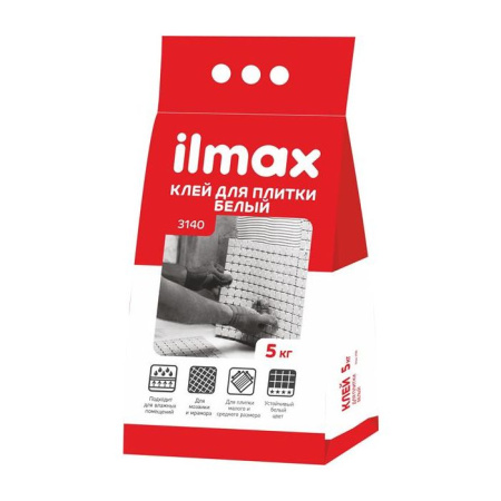 Фото клей для плитки белый ilmax 3140, 5 кг                                 от интернет-магазина Аманд